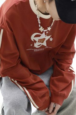 MRNEARLY All-Star Striped Layered Long Sleeve - Y2K Grunge 90s Fashion Retro Summer Outfit