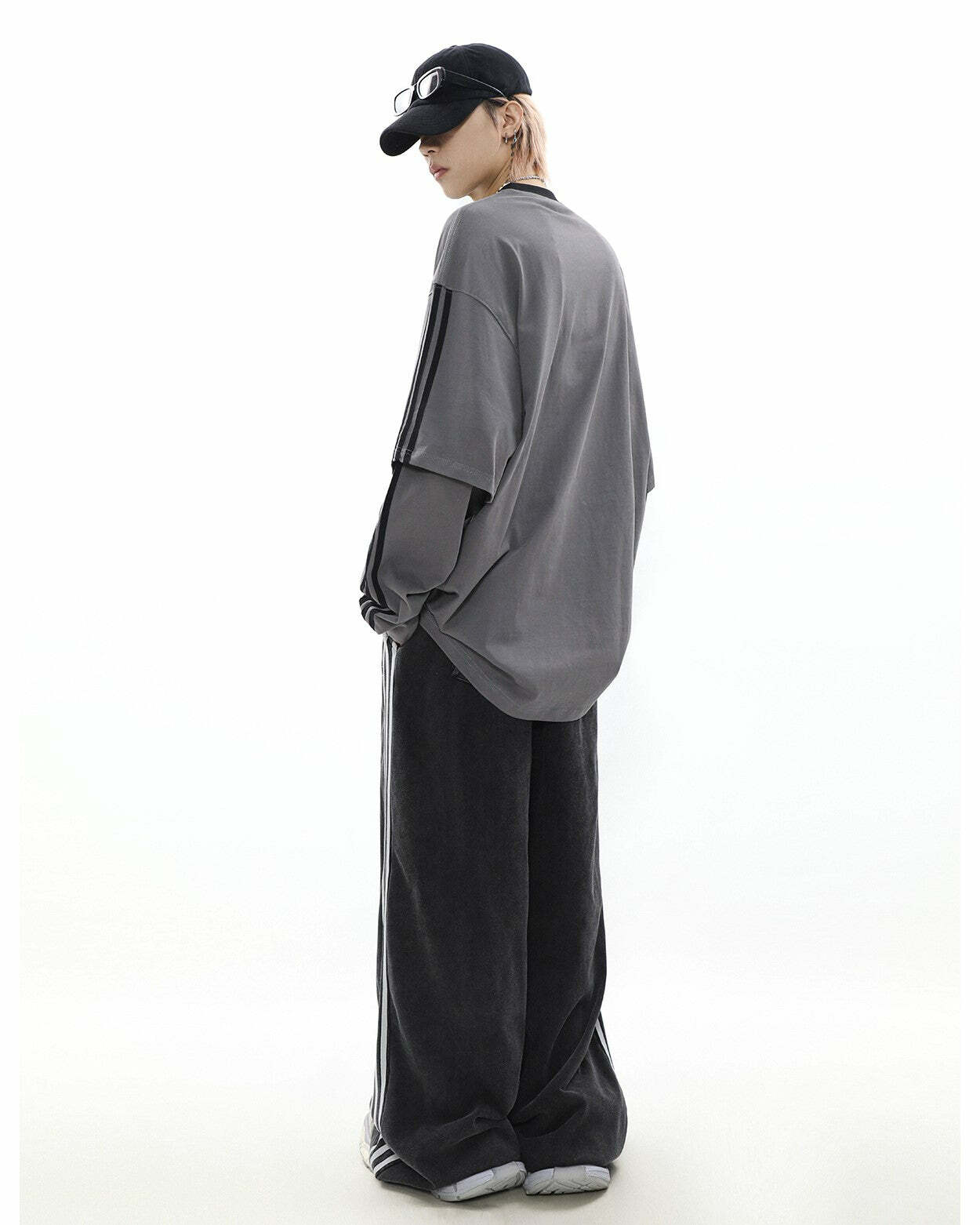 MRNEARLY All-Star Striped Layered Long Sleeve - Y2K Grunge 90s Fashion Retro Summer Outfit