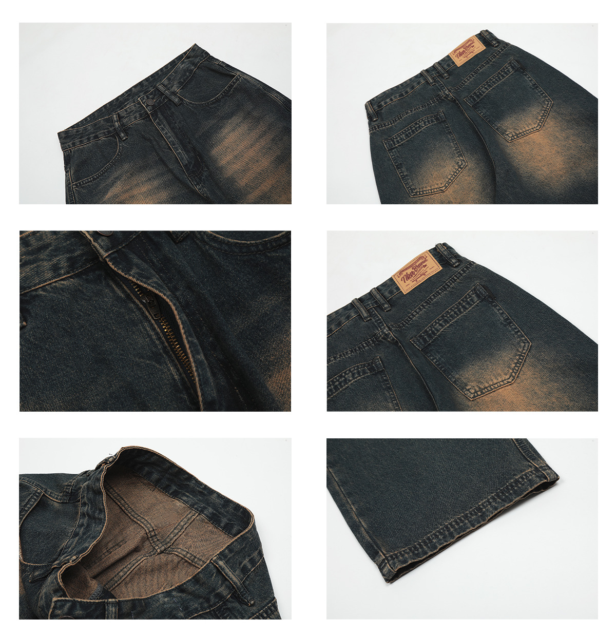 MRNEARLY Faded Jeans - Y2K Summer Grunge 90s Fashion, Retro Hip Hop, Pastel Goth, Y2K