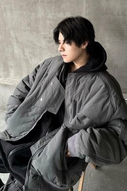 MRNEARLY Heavyweight Flight Jacket - Y2K Grunge, 90s Retro, Gothic, Summer & Party Outfits