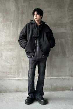 MRNEARLY Heavyweight Flight Jacket - Y2K Grunge, 90s Retro, Gothic, Summer & Party Outfits
