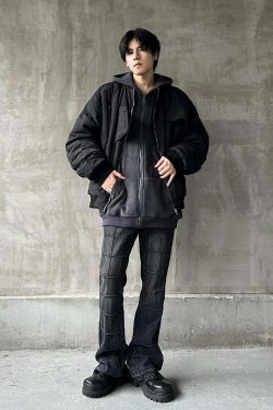 MRNEARLY Heavyweight Flight Jacket - Y2K Grunge, 90s Retro, Gothic, Summer & Party Outfits