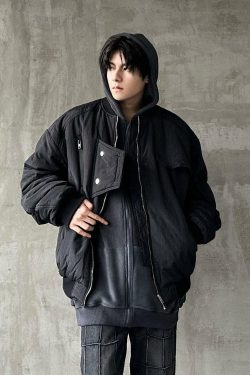 MRNEARLY Heavyweight Flight Jacket - Y2K Grunge, 90s Retro, Gothic, Summer & Party Outfits