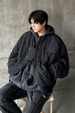 MRNEARLY Heavyweight Flight Jacket - Y2K Grunge, 90s Retro, Gothic, Summer & Party Outfits
