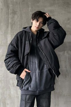 MRNEARLY Heavyweight Flight Jacket - Y2K Grunge, 90s Retro, Gothic, Summer & Party Outfits
