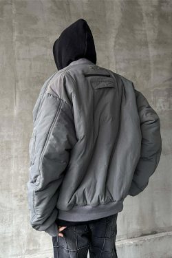 MRNEARLY Heavyweight Flight Jacket - Y2K Grunge, 90s Retro, Gothic, Summer & Party Outfits