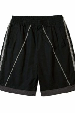 MRNEARLY Layered Zip Shorts - Y2K Summer Grunge, 90s Retro, Gothic Y2K, Y2K Club