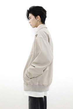 MRNEARLY Star-Studded Bomber Jacket - Y2K Summer, 90s Grunge, Retro Hip Hop, Pastel Goth
