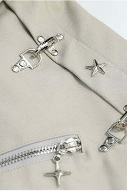 MRNEARLY Star-Studded Bomber Jacket - Y2K Summer, 90s Grunge, Retro Style, Y2K Party