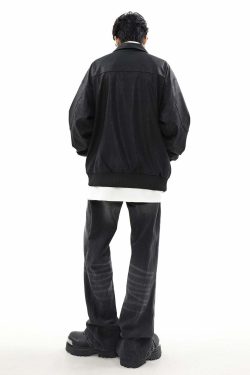 MRNEARLY Star-Studded Bomber Jacket - Y2K Summer, 90s Grunge, Retro Style, Y2K Party