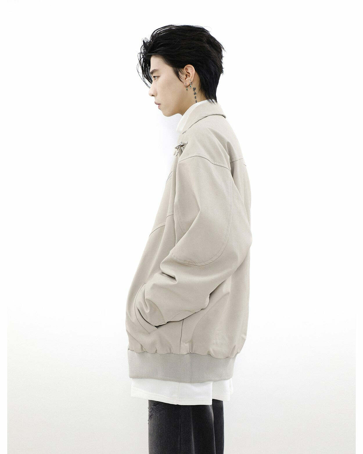 MRNEARLY Star-Studded Bomber Jacket - Y2K Summer, 90s Grunge, Retro Style, Y2K Party