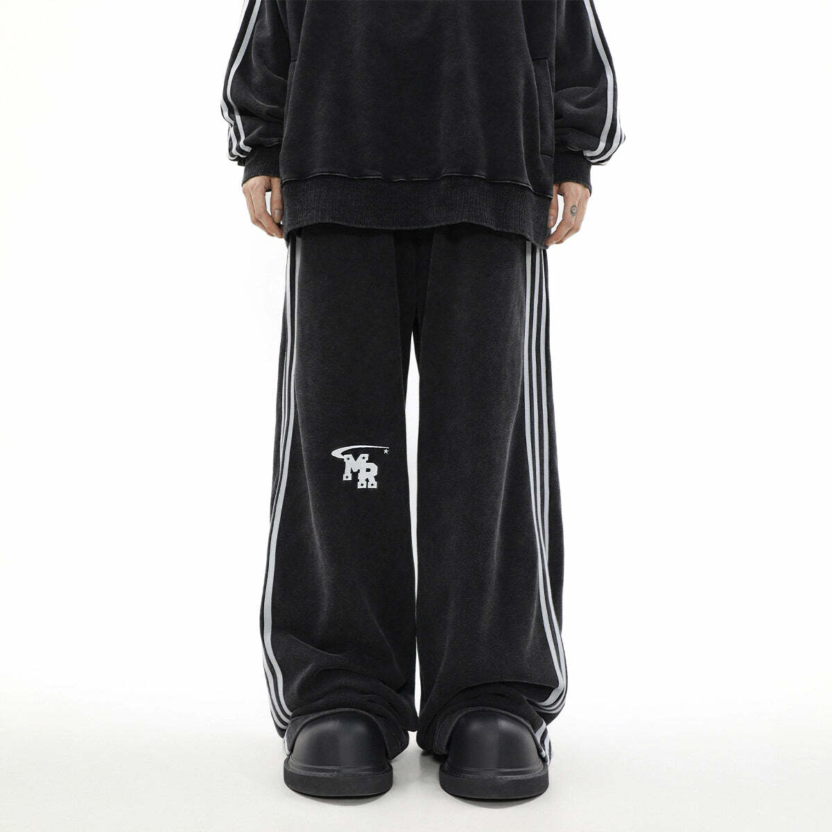 MRNEARLY Y2K Wide Leg Track Pants - 90s Grunge, Retro Summer Outfits, Y2K Fashion Essentials