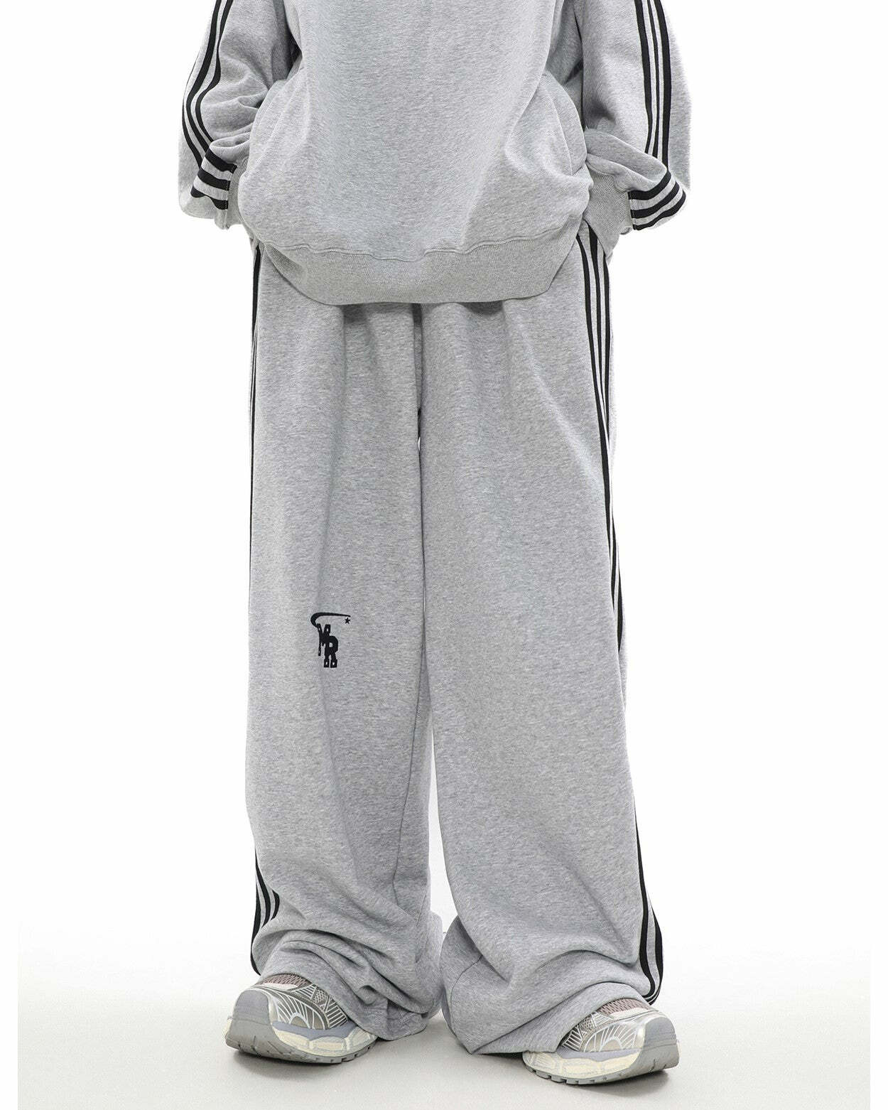 MRNEARLY Y2K Wide Leg Track Pants - 90s Grunge, Retro Summer Outfits, Y2K Fashion Essentials