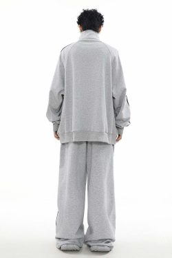 MRNEARLY Y2K Wide Leg Track Pants - 90s Grunge, Retro Summer Outfits, Y2K Fashion Essentials
