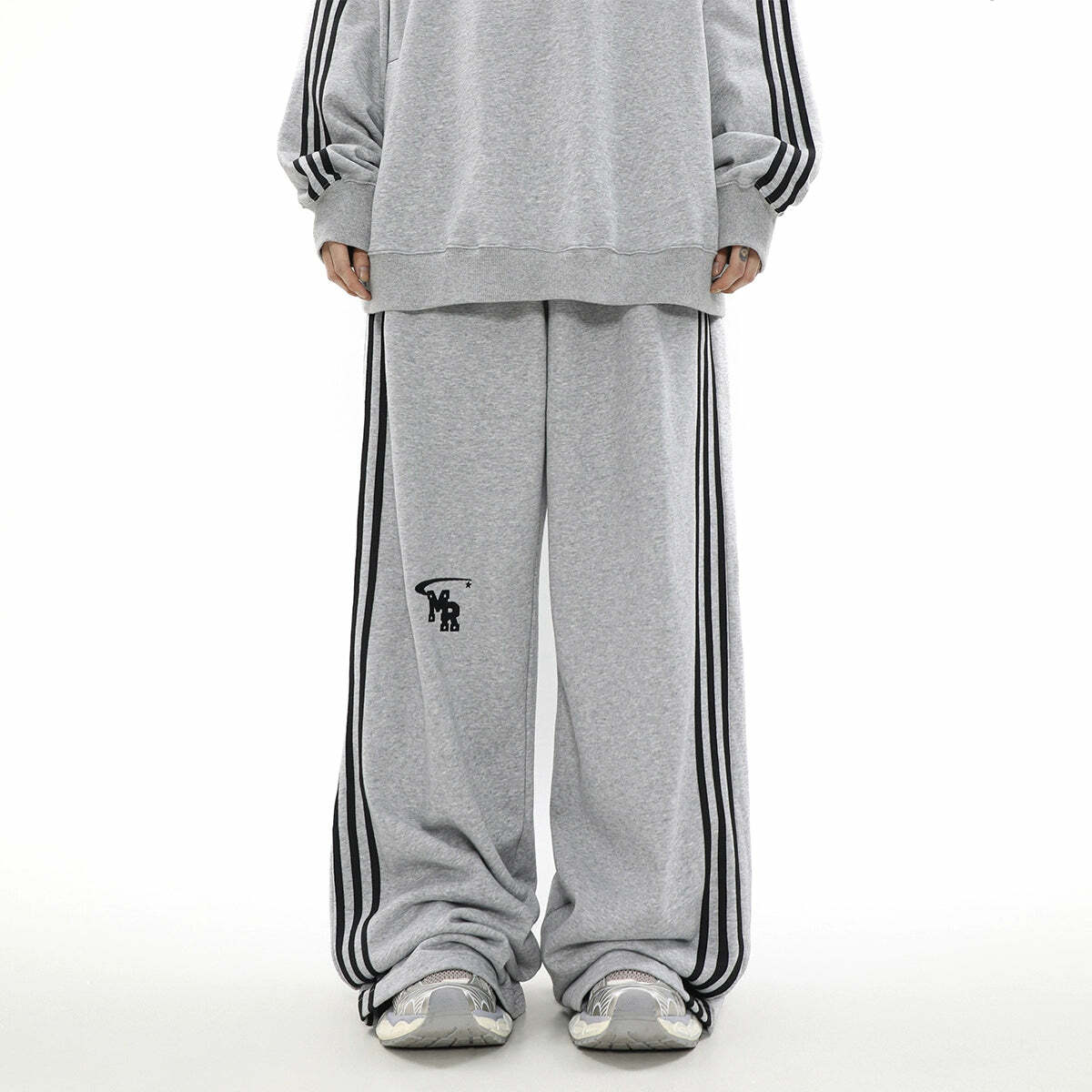 MRNEARLY Y2K Wide Leg Track Pants - 90s Grunge, Retro Summer Outfits, Y2K Fashion Essentials