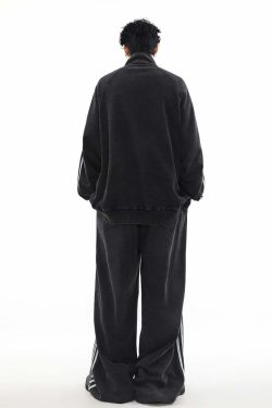 MRNEARLY Y2K Wide Leg Track Pants - 90s Grunge, Retro Summer Outfits, Y2K Fashion Essentials