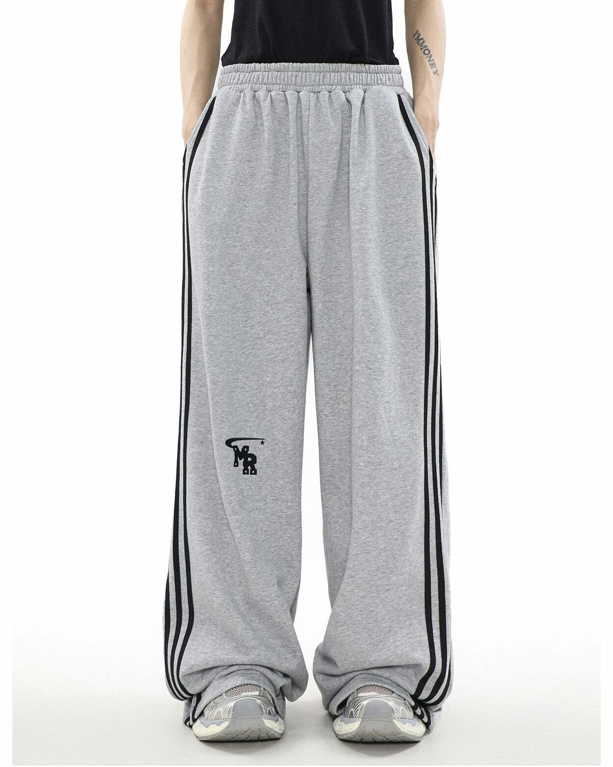 MRNEARLY Y2K Wide Leg Track Pants - 90s Grunge, Retro Summer Outfits, Y2K Fashion Essentials