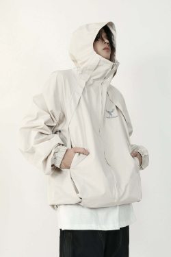 MRNEARLY Y2K Windbreaker Jacket - Retro 90s Grunge, Summer Y2K Outfits, Pastel Goth Fashion