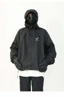 MRNEARLY Y2K Windbreaker Jacket - Retro 90s Grunge, Summer Y2K Outfits, Pastel Goth Style