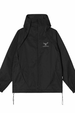 MRNEARLY Y2K Windbreaker Jacket - Retro 90s Grunge, Summer Y2K Outfits, Pastel Goth Style