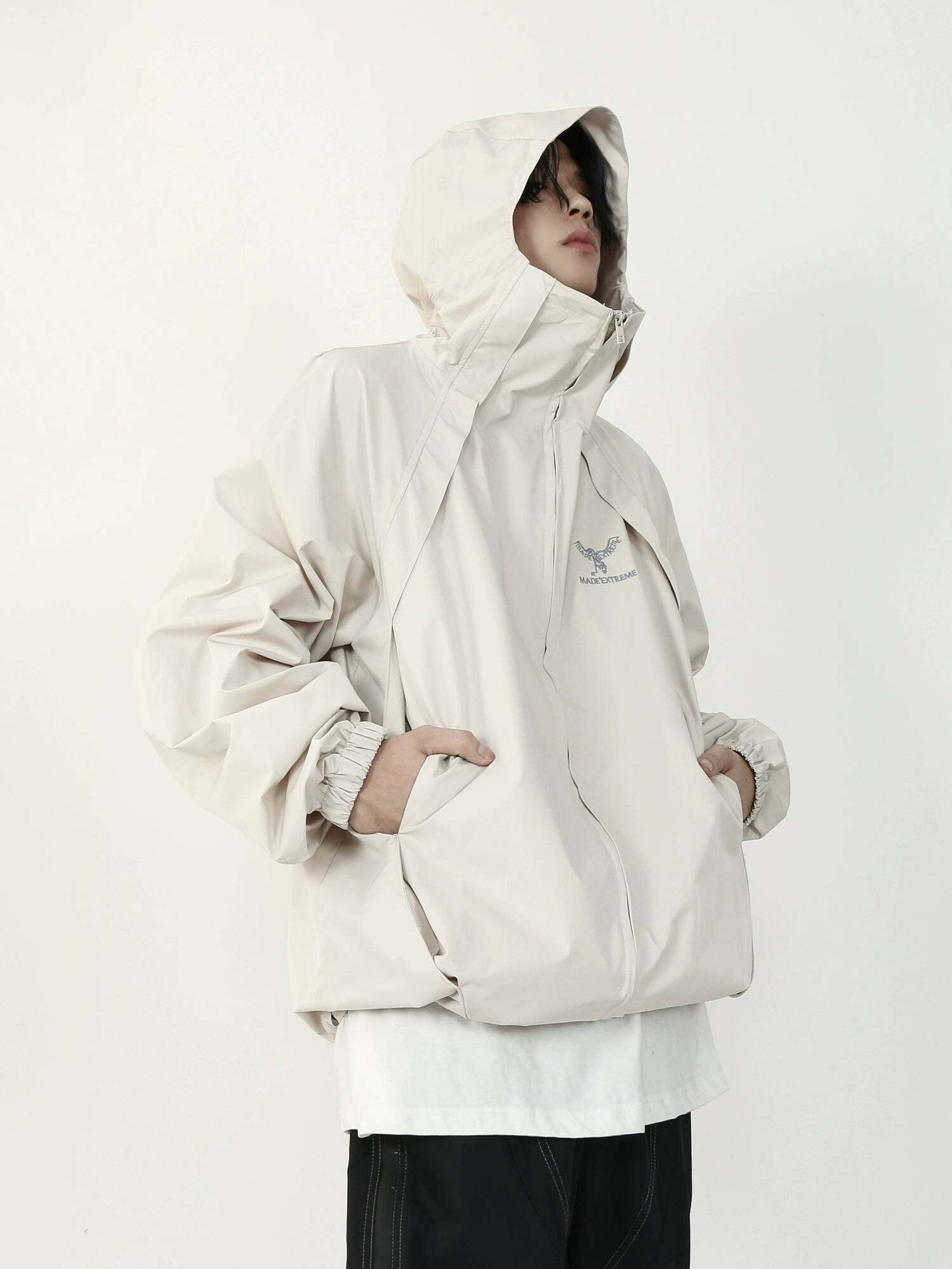 MRNEARLY Y2K Windbreaker Jacket - Retro 90s Grunge, Summer Y2K Outfits, Pastel Goth Style