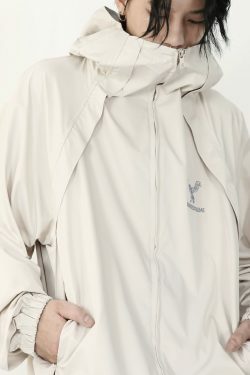 MRNEARLY Y2K Windbreaker Jacket - Retro 90s Grunge, Summer Y2K Outfits, Pastel Goth Style
