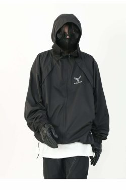 MRNEARLY Y2K Windbreaker Jacket - Retro 90s Grunge, Summer Y2K Outfits, Pastel Goth Style