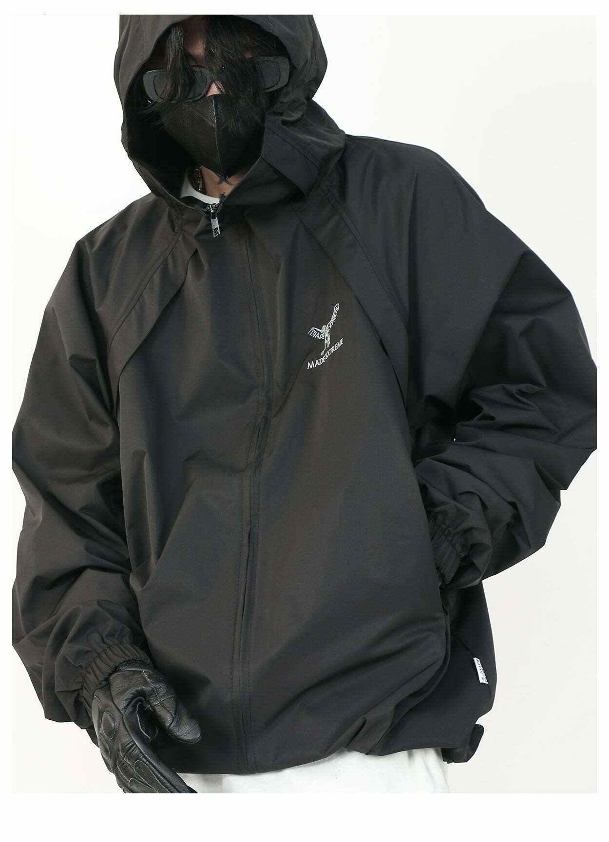 MRNEARLY Y2K Windbreaker Jacket - Retro 90s Grunge, Summer Y2K Outfits, Pastel Goth Style