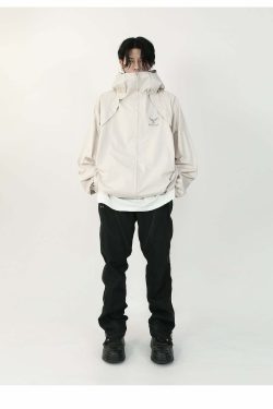 MRNEARLY Y2K Windbreaker Jacket - Retro 90s Grunge, Summer Y2K Outfits, Pastel Goth Style