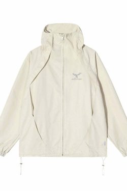 MRNEARLY Y2K Windbreaker Jacket - Retro 90s Grunge, Summer Y2K Outfits, Pastel Goth Style