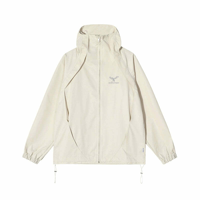MRNEARLY Y2K Windbreaker Jacket - Retro 90s Grunge, Summer Y2K Outfits, Pastel Goth Style