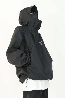MRNEARLY Y2K Windbreaker Jacket - Retro 90s Grunge, Summer Y2K Outfits, Pastel Goth Style