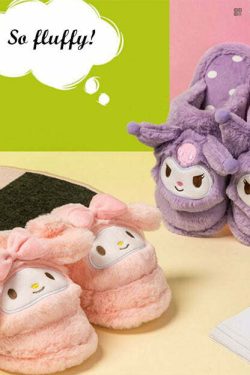 My Melody Fluffy House Slippers - MINISO x SANRIO | Y2K & 90s Fashion, Grunge, Retro Style