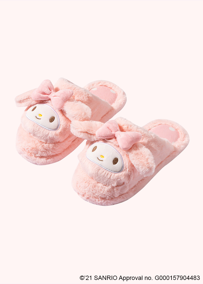 My Melody Fluffy House Slippers - MINISO x SANRIO | Y2K & 90s Fashion, Grunge, Retro Style