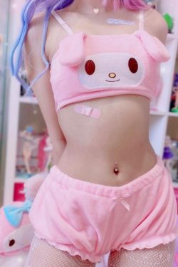 My Melody Lingerie Set - Y2K Summer, 90s Grunge, Retro Style, Pastel Goth, Y2K Party Out