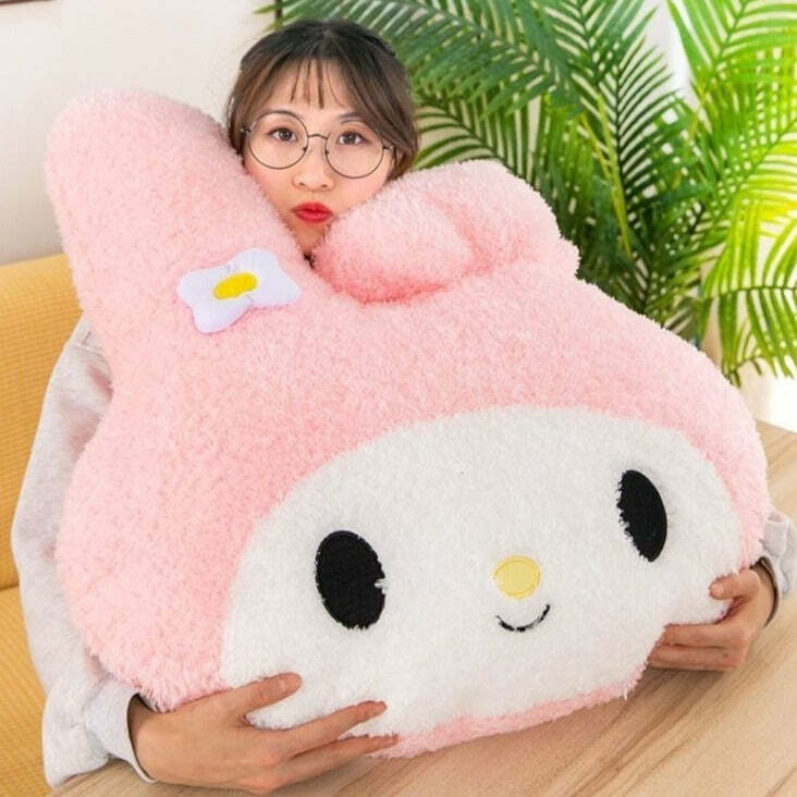 My Melody Soft Pillow Cushion - Y2K Summer, 90s Grunge, Retro Goth, Pastel Goth, Y2K Popstar Style