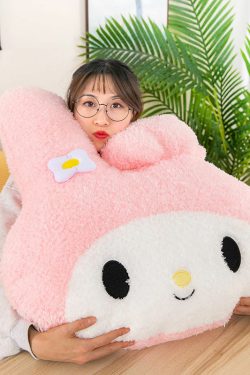 My Melody Soft Pillow Cushion - Y2K Summer, 90s Grunge, Retro Goth, Pastel Goth, Y2K Popstar Style
