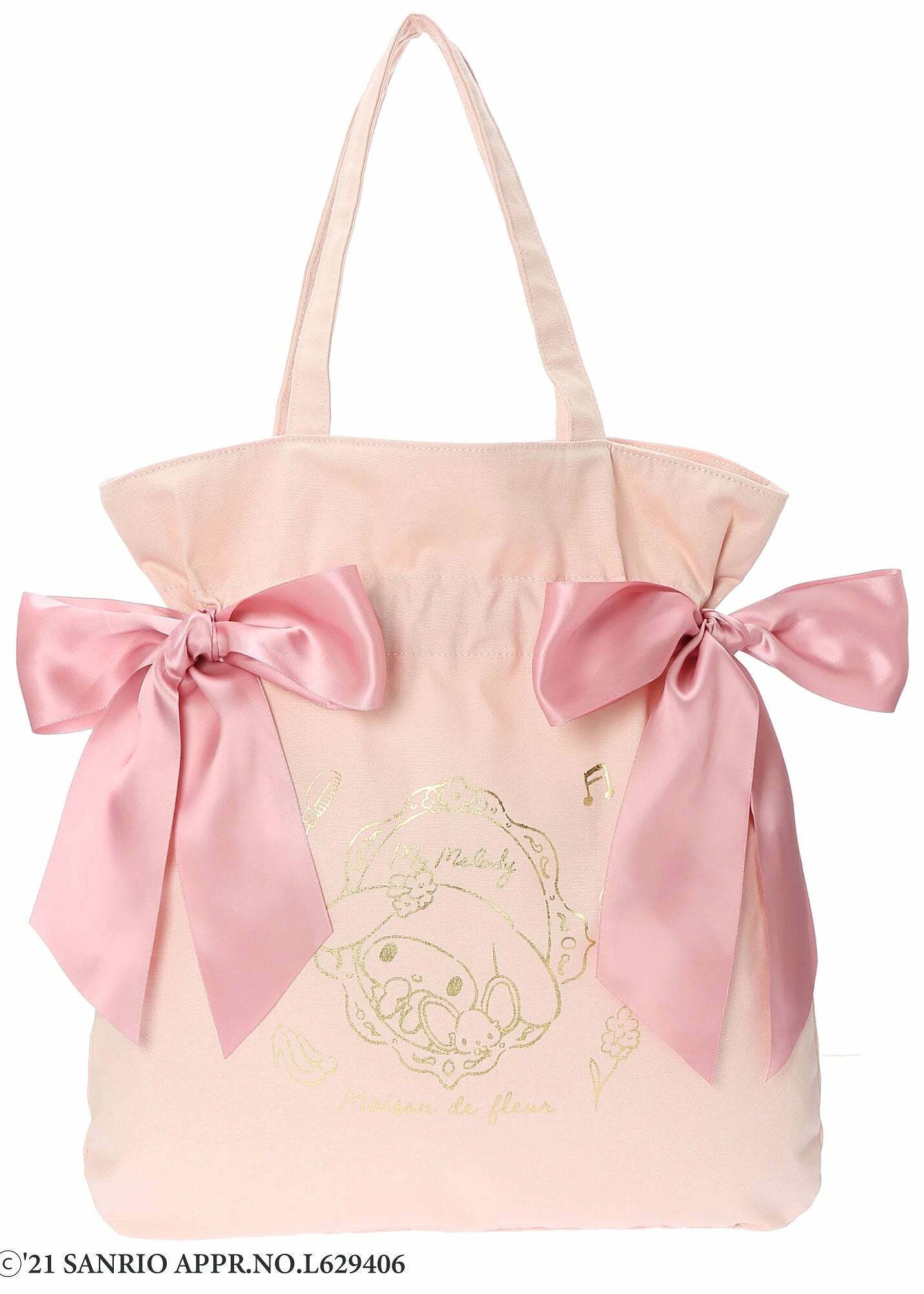 My Melody x Maison de FLEUR SANRIO Ribbon Tote Bag - Y2K Grunge 90s Retro Style Gingham Inner