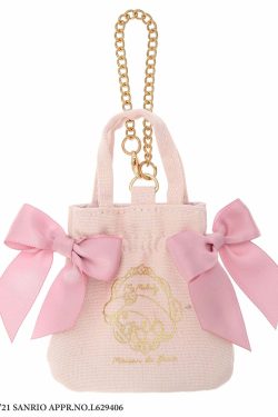 My Melody x Maison de FLEUR SANRIO Ribbon Tote Bag - Y2K Grunge 90s Retro Style Gingham Inner