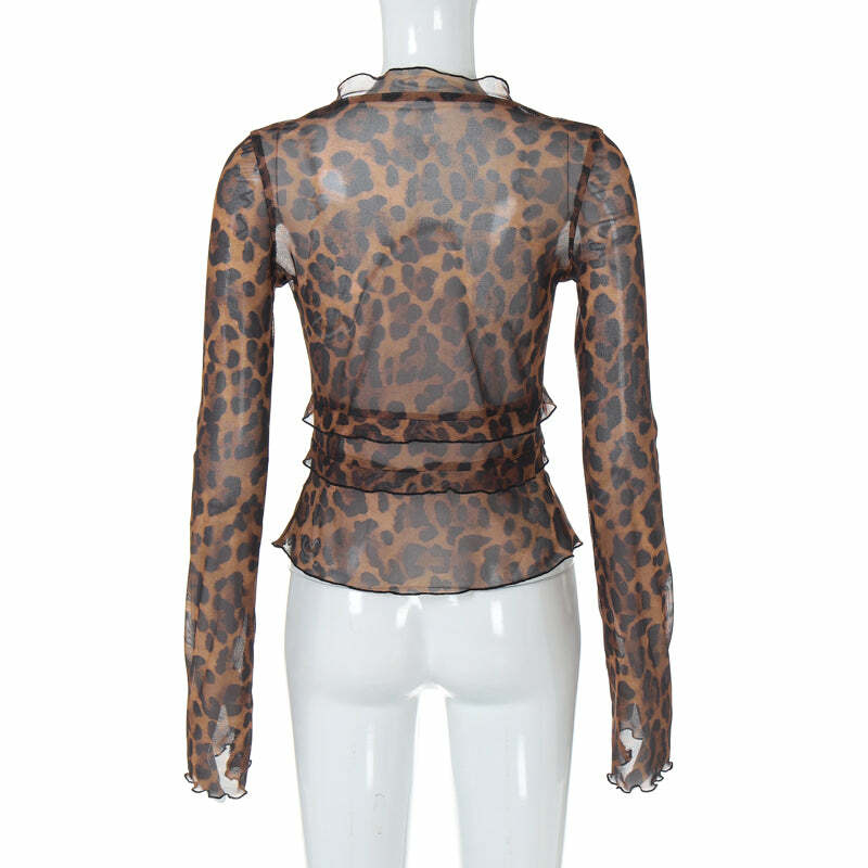 Myka Long Sleeve Mesh Top - Y2K Grunge, 90s Fashion, Retro Style, Summer Y2K Outfits
