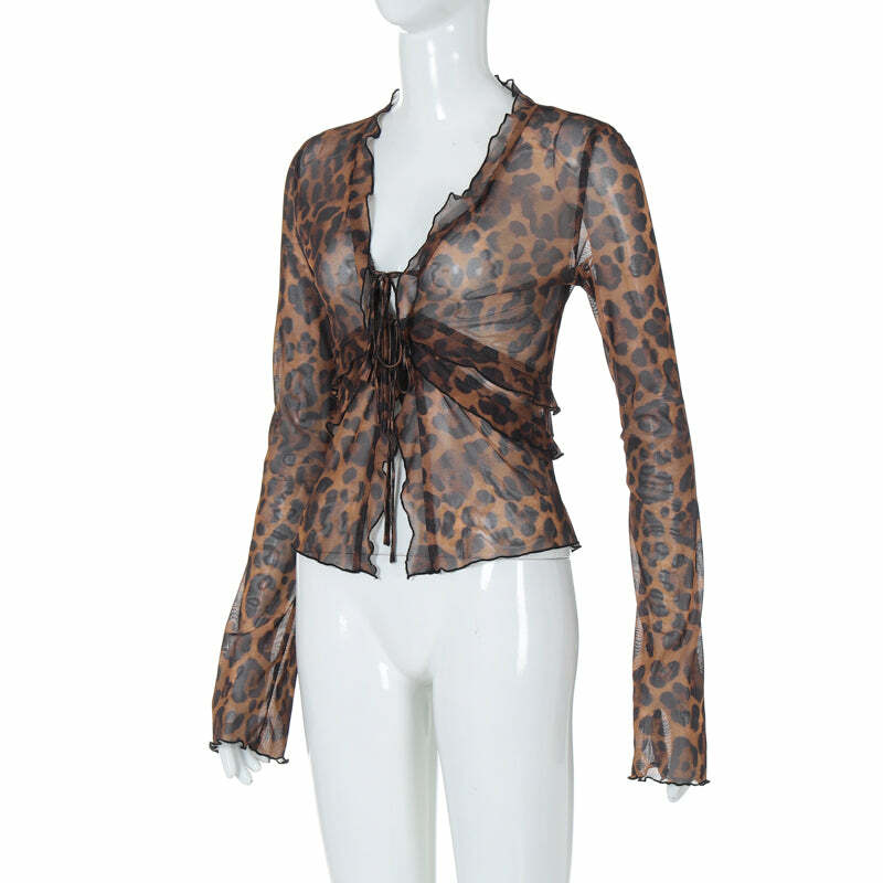 Myka Long Sleeve Mesh Top - Y2K Grunge, 90s Fashion, Retro Style, Summer Y2K Outfits