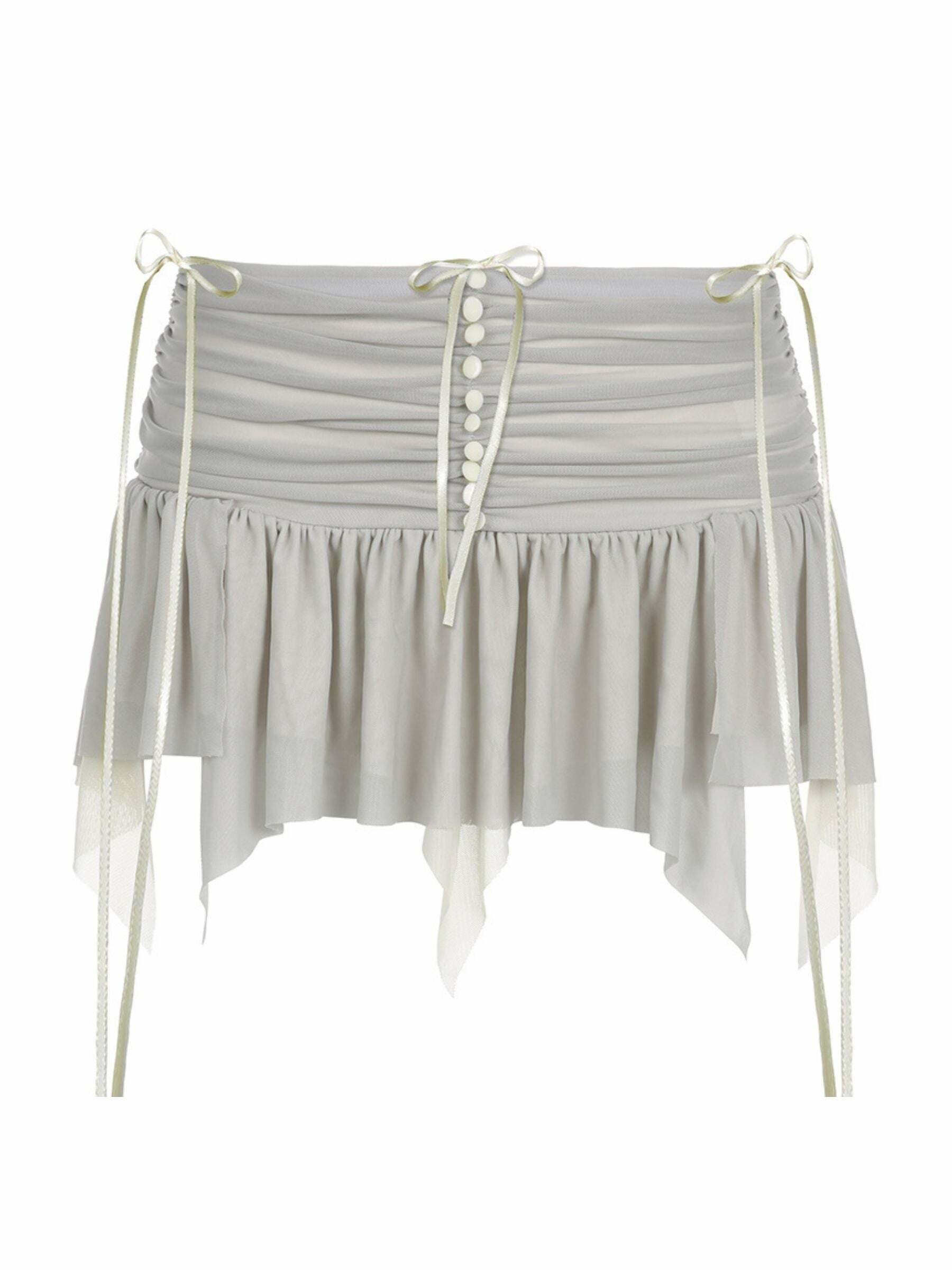 Mylah Pleated Mesh Mini Skirt - Y2K Summer Grunge, 90s Fashion, Retro Goth, Y2K Party Outfit