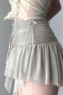 Mylah Pleated Mesh Mini Skirt - Y2K Summer Grunge, 90s Fashion, Retro Goth, Y2K Party Outfit