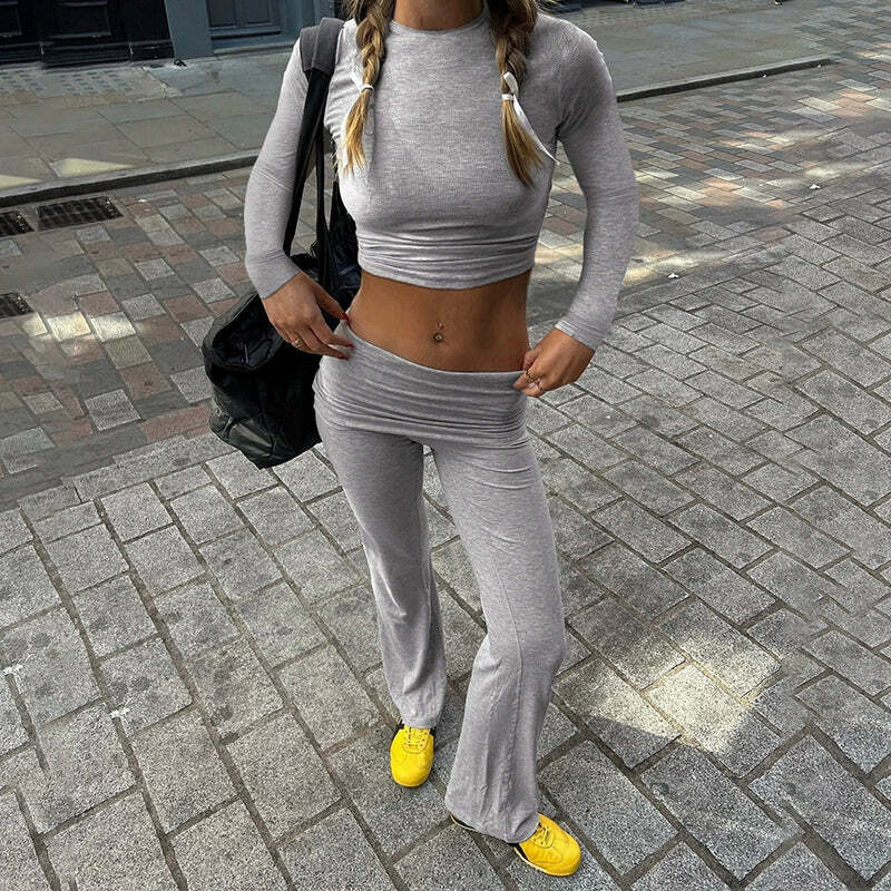 Mysha Knitted Pants Set - Y2K Summer & 90s Grunge Outfit, Retro Style, Pastel Goth Fashion