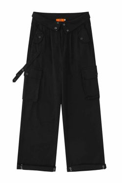 Mystic Black Gothic Cargo Pants - Y2K Grunge, 90s Fashion, Retro Style, Y2K Club Outfits