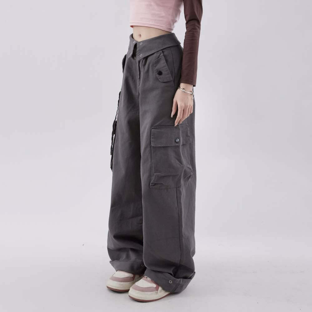 Mystic Gray Gothic Cargo Pants - Y2K Grunge, 90s Fashion, Retro Style, Y2K Summer Outfits