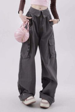 Mystic Gray Gothic Cargo Pants - Y2K Grunge, 90s Fashion, Retro Style, Y2K Summer Outfits