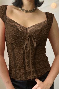 Naliah Short Sleeve Lace Top - Y2K Summer Grunge, 90s Retro, Pastel Goth, Y2K Party Outfit