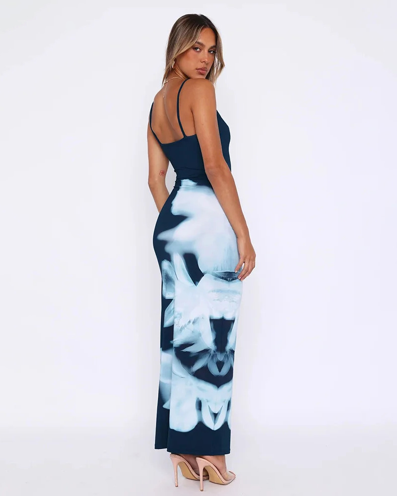 Navy Blue Bodycon Dress - Y2K Summer Outfit, 90s Fashion, Grunge, Retro Style, Y2K Party Look