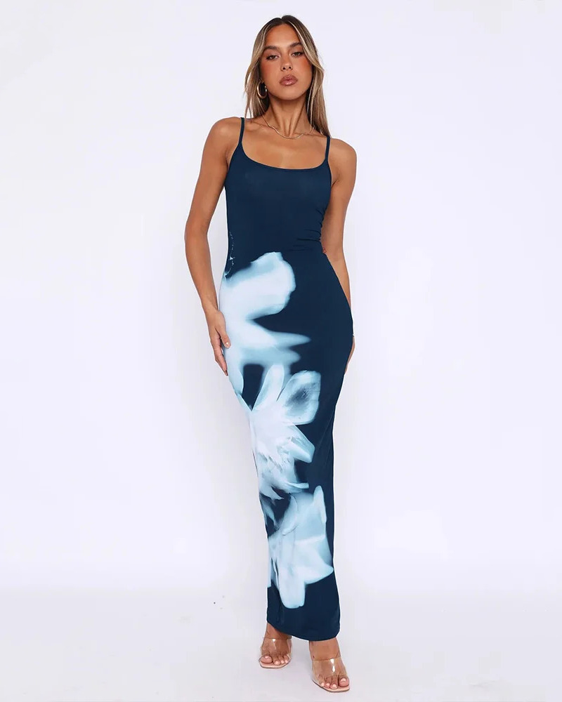 Navy Blue Bodycon Dress - Y2K Summer Outfit, 90s Fashion, Grunge, Retro Style, Y2K Party Look
